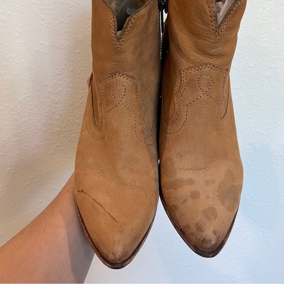 FRYE Reina Leather Western Style Zip Up Booties | Women’s Size 7 - Picture 2 of 8